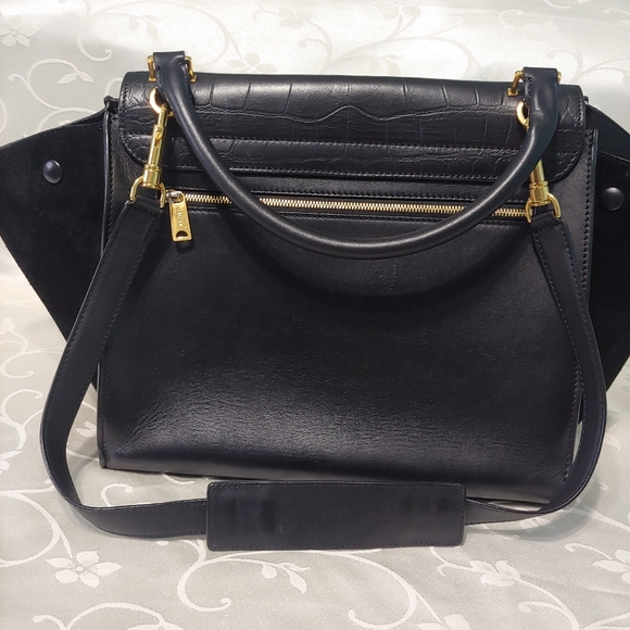 Celine Croc Embossed Medium Trapeze - Picture 10 of 16